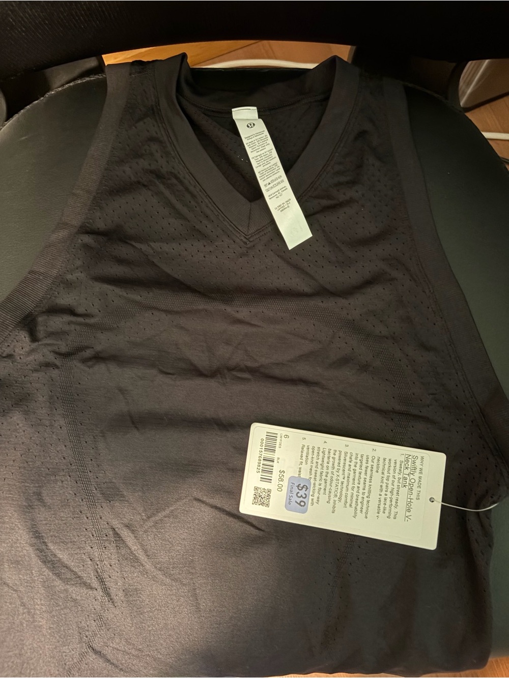 Women’s Black Athletic Tank Top - Performance Mesh